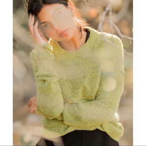 COS Green Jumper Sweater Top XS knit long sleeve